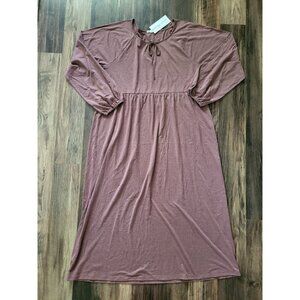 New Threads 4 Thought Rose Brigitte Comfort Midi Dress Organic Eco Fabric XXL